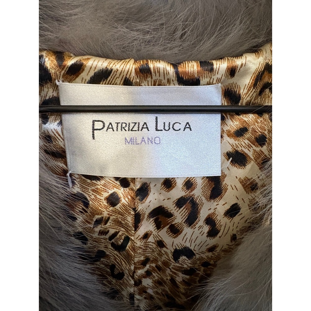 Patrizia Luca Milano Grey Rabbit and Fox Fur Vest Leopard Lining Small - Picture 8 of 8